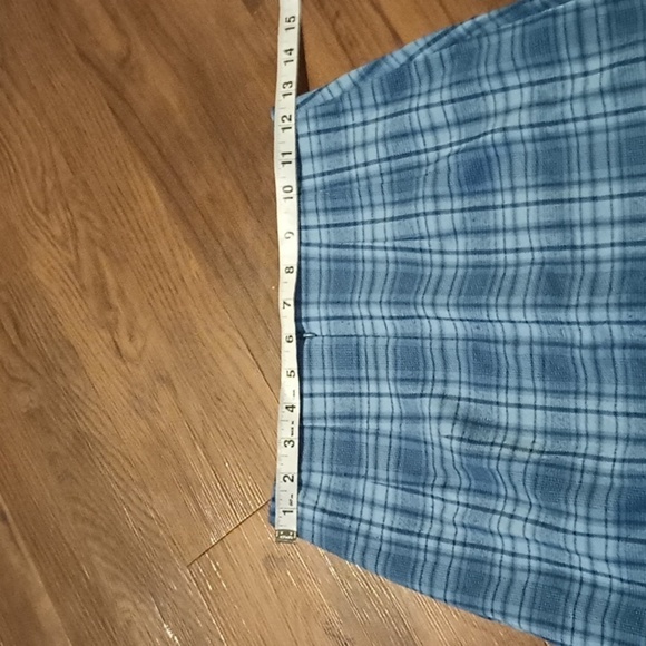 John Galt Blue Plaid High Waisted Fitted Y2K 90s Mini Skirt A37 - Picture 6 of 6